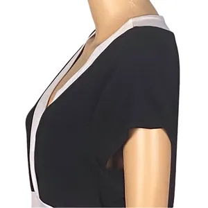 WHITE HOUSE BLACK MARKET Black/White Color-Block Tunic Top Made in USA Size XL thumbnail 8