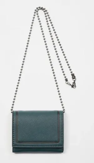 Zara TWO IN ONE FLAP POCKETBOOK/wallet/purse Petrol Blue (New with Tag) thumbnail 1