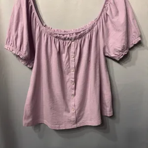 NWT Cute American Eagle Light Purple Puff Sleeve Shirt, size small! thumbnail 3