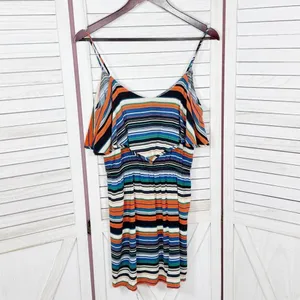 Exotik Y2K Striped Layered‎ Mini Dress Sundress Multicolor Small thumbnail 7
