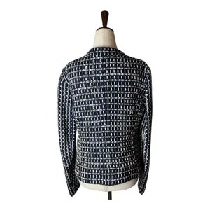 Carlisle New York Blazer Women‎ 6 Blue Tan Tweed Double Breasted Preppy Mature thumbnail 3