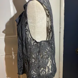 INC Slate Gray Lacy Vest Top Silver Size XL thumbnail 7