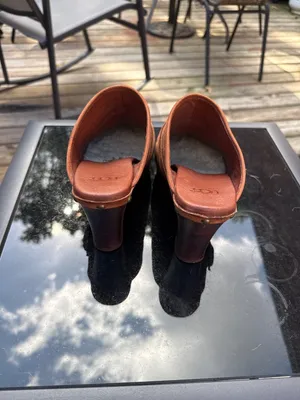 UGG Womens Leather Mule Clogs With Buckle Strap Size 7 Chestnut Brown Stylish & thumbnail 6