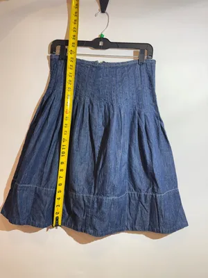 NWT Free People We The Free Peyton Pintuck A-Line Denim Midi Skirt Size 4 thumbnail 4