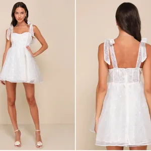 LULUS Bridal Bachelorette EngagementShower Sexy Corset Bustier Sequin Mini thumbnail 5