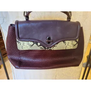 Rent the runway Rebecca Minkoff multi Phoebe top handle ruby leather purse snake thumbnail 4