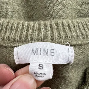 Mine Blocked Neural Color Sweater Size Small S Colorblock Puff Sleeve Henley‎ thumbnail 4