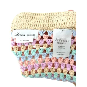 Lovers + Friends Pastel Rainbow Crochet Set Crop‎ Top XL Mini Skirt L Revolve thumbnail 7
