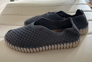 Ilse Jacobsen Hornbæk Tulip Blue Grey Laser Cut Slip On Loafers Shoes 37 thumbnail 1