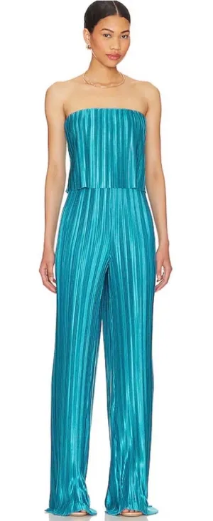 NWT Amanda Uprichard Collina Jumpsuit‎ Maui Pleated Strapless XS thumbnail 1