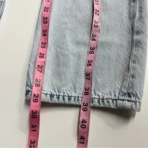 90s baggy thrashed jeans light‎ wash zipper fly retro style denim juniors teen thumbnail 5