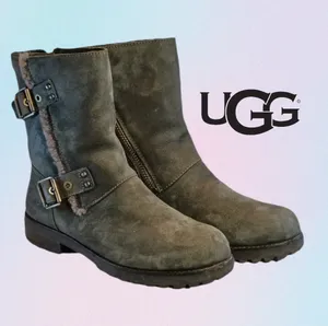 UGG Niels Women's Size 8 Olive Green Moto Boots thumbnail 1