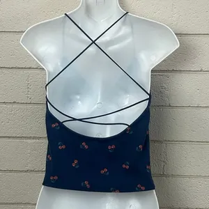 American Eagle Strappy-Go-Lucky cherry blue tank top size M thumbnail 3