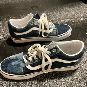 Womens 10 Vans Old Skool Acid Wash Denim Lowtop Skate Shoes- Blue/White thumbnail 6
