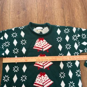VTG‎ 90s Sweetbriar USA Snowflake Ugly Christmas Knit Sweater Womens Large Bell thumbnail 5