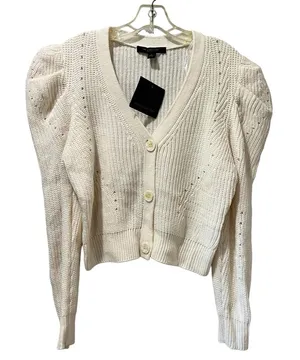 NEW Marc New York Andrew Ivory Sweater Size Medium Cardigan Acrylic‎ cropped thumbnail 1