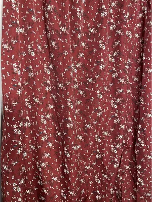 Burgundy Ditsy Floral Midi Skirt Cottagecore Coquette Boho A-Line Festival 12 thumbnail 3