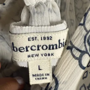 Abercrombie Y2K White Blue Floral Print Twist Back Babydoll Boho Tank Top XS thumbnail 6
