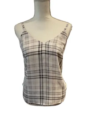 WHITE HOUSE BLACK MARKET WHBM Multicolor Plaid Dress Tank Top Size XXS thumbnail 2
