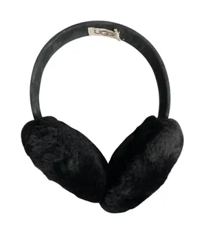 UGG Women's Black Classic Faux Fur Sheepskin Soft Fleece Snow Earmuffs Size OS thumbnail 1