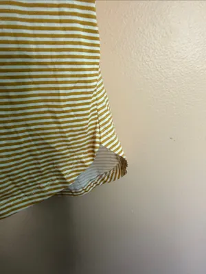 H&M Mustard and White Striped Short Sleeve Tee thumbnail 3