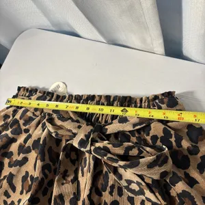 NWT Oddi Plus Sized Leopard Animal Print Corduroy Belt Paper Bag‎ Shorts Size 2X thumbnail 5