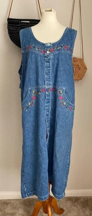 Street Blues Floral Denim Button Dress thumbnail 1