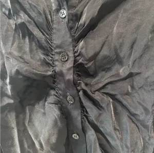 Zara Black Satin Ruched Blouse thumbnail 8