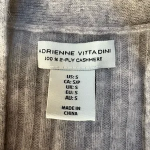 Adrienne Vittadini Light Gray Open Front Cashmere Cardigan‎ Size Small EUC thumbnail 4