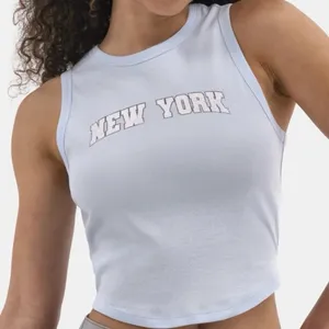 No Boundaries New York‎ Graphic Cropped Tank Top Blue Women's Large thumbnail 4