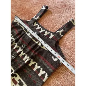 Women’s Boho Knit Mini Sleeveless Tunic Geometric Print Button Up Two Pockets thumbnail 4