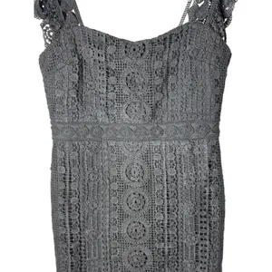 Lena Crochet High Low Dress Women Large Black Lace Ruffled Hem Whimsigoth Party thumbnail 8