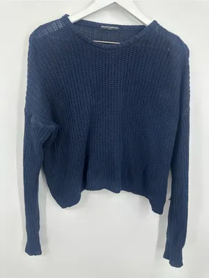 Brandy Melville Blue Open Knit Sweater One Size Boho thumbnail 9