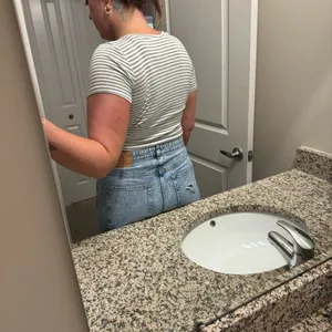 Women's light grey & white striped cropped tee Size L thumbnail 9