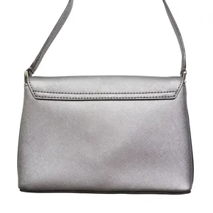 Kate Spade Newbury Lane Sally Crossbody Bag Silver Saffiano Leather Turnlock Bag thumbnail 3