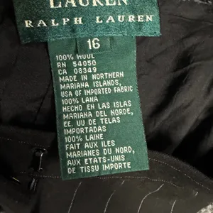 Lauren Ralph Lauren Womens 16 Wool Pinstripe Pant Suit Charcoal Grey 2 Piece Set thumbnail 8