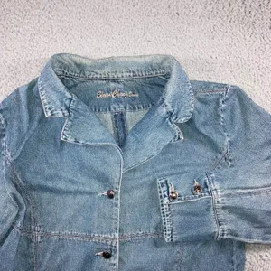 Vtg‎ Simon Chang Denim Jacket Women 16 Button Front Y2K Classic Minimalist thumbnail 2
