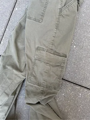 Hollister Ultra High Rise Dad Cargo Pants 5R 27 Olive Green thumbnail 6