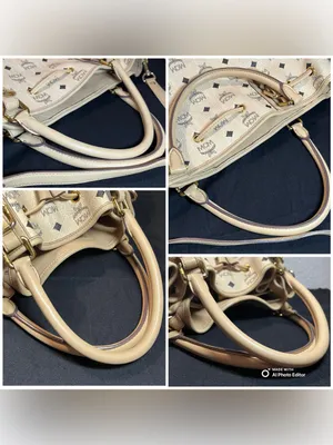 Vintage MCM Cream Visetos Monogram Drawstring Bucket Shoulder Bag Tote thumbnail 7