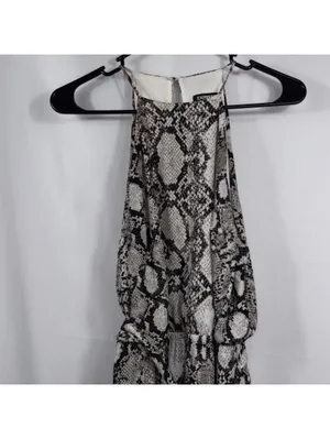 Express Snake Print Halter Maxi Dress Size M High Low thumbnail 2