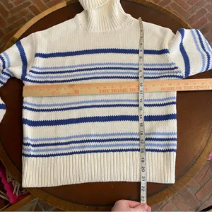 Madewell Ribbed Cotton‎ Turtleneck Sweater in Dawn Stripe Size XS fisherman fall thumbnail 7