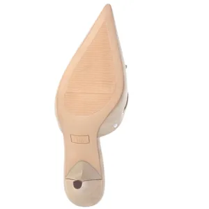 Premium faux suede pointed toe bow scalloped edge Studded Kitten Heel Mules sz 9 thumbnail 2