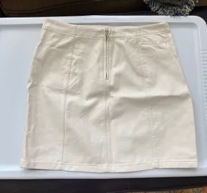 Forever 21 White Leather Skirt thumbnail 3