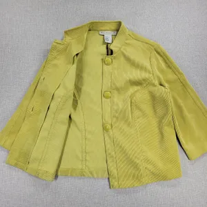 Requirements Corduroy Swing Jacket Womens M Yellow 3/4 Wide Sleeve Big Buttons‎ thumbnail 6