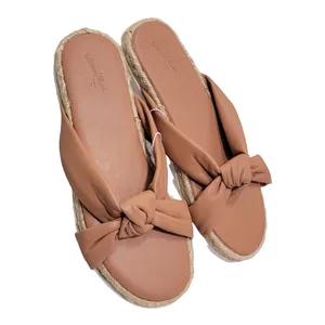 Universal Threads Warm Tan Dena Knotted Slip On Faux Leather Sandals Size 9 NWT thumbnail 3