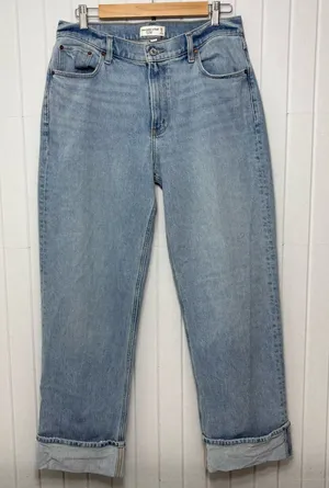 Abercrombie & Fitch The Baggy Low Rise Light Blue Jeans‎ Size 29/8R thumbnail 1