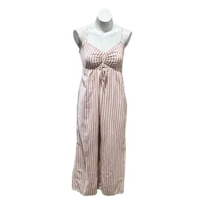 O'Neill Annabella Women's Pink Striped Jumpsuit Standard Size M Casual Summer thumbnail 3