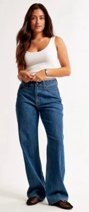 Abercrombie & Fitch Curve Love High Rise Loose Jean Size 26 Short thumbnail 1