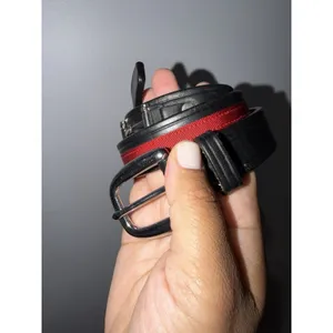 Tory Burch Black Leather Red Ribbon & Silver‎ Snaffle Bits Horse Bit Belt 26 thumbnail 5