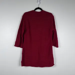 Sundance Women Red Open Front Knit Cardigan Cable Sleeve Sweater Sz‎ S thumbnail 6